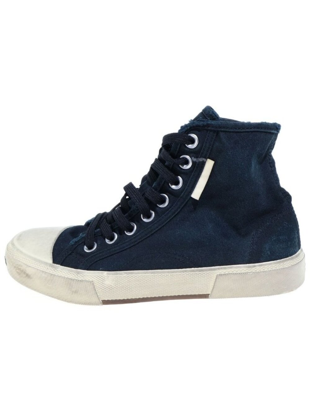 Balenciaga Paris High Top Distressed Sneakers Black